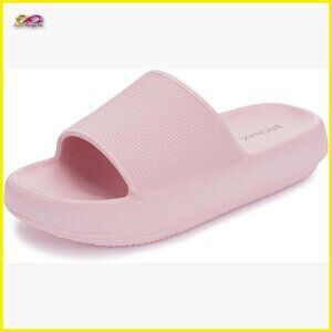 Cushioned Thick Sole Slippers House Slides Shower Sandals Comfort Wedge